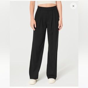 Woman’s black high rise extra wide leg black slacks. Size large